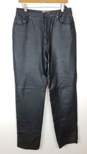 Bagatelle 12L Black Leather Straight Cut Pants
